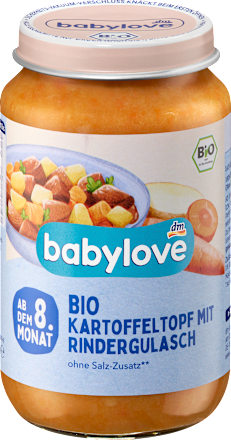 Menü Kartoffeltopf mit Rindergulasch ab dem 8. Monat babylove
