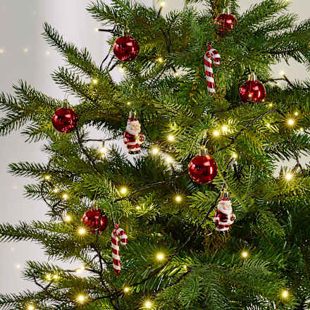 Kugel aus Kunststoff, Nikolaus & Zuckerstange, rot-weiß Dekorieren & Einrichten