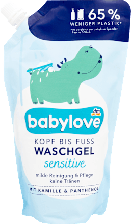 Baby Waschgel Kopf bis Fuß sensitive Nachfüllbeutel babylove