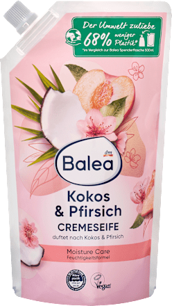 Kremno tekoče milo za roke z vonjem kokosa in breskve, polnilo  Balea