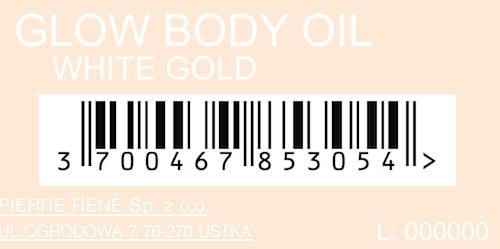 Rozświetlający olejek do ciała Glow Body Oil nr 01 White Gold  Pierre Rene
