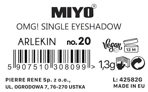 Cień do powiek OMG! Check Me Up Twinkling Glitter Eyeshadow 20 Arlekin Miyo