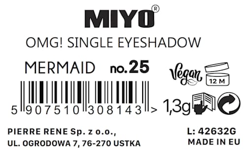 Cień do powiek OMG! Check Me Up Creme De La Creme Shimmer Eyeshadow 25 Mermaid Miyo