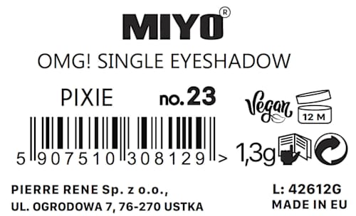 Cień do powiek OMG! Check Me Up Creme De La Creme Shimmer Eyeshadow 23 Pixie Miyo