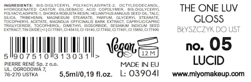 Błyszczyk do ust The One Luv Gloss 05 Lucid Miyo
