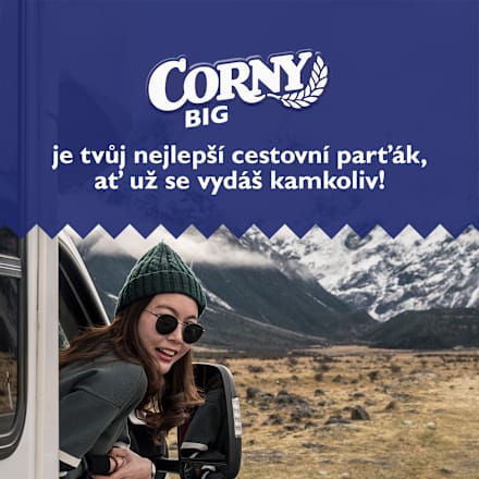 Big tyčinka s příchutí jahoda a bílá čokoláda Corny