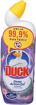 Gel za čiščenje in dezinfekcijo WC školjke Deep Action Gel z vonjem sivke DUCK