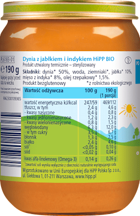 Dynia  z indykiem BIO HiPP