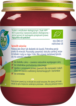 Jabłka z burakiem BIO, po 5. miesiącu HiPP