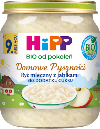 Ryż mleczny z jabłkami BIO, po 9. miesiącu HiPP