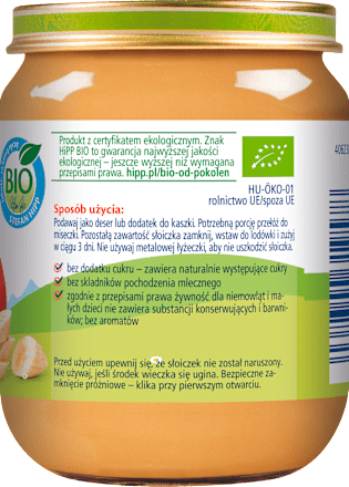Brzoskwinie z bananami BIO, po 4. miesiącu HiPP