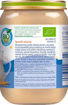 Kaszka manna z mlekiem BIO, po 4. miesiącu HiPP