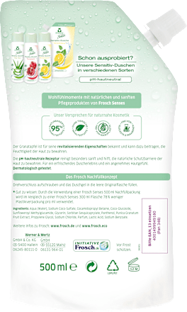 Rezervă gel de duș cu rodie Frosch Senses