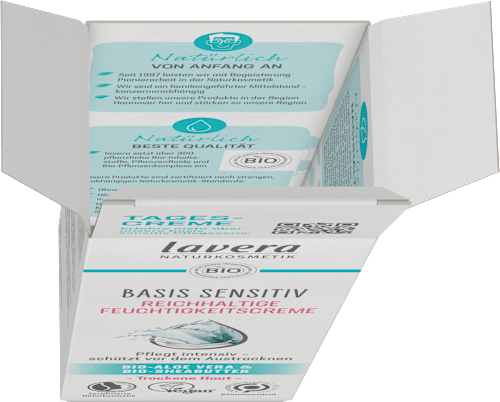 Gesichtscreme Basis Sensitiv Reichhaltige Feuchtigkeit lavera NATURKOSMETIK