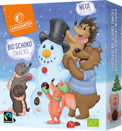 Adventskalender 2025 Schoko Snacks Landgarten
