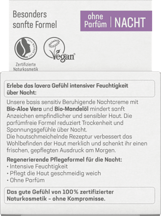 Nachtcreme Basis Sensitiv lavera NATURKOSMETIK