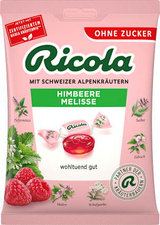 Gyógynövény cukorka, málna-citromfű Ricola