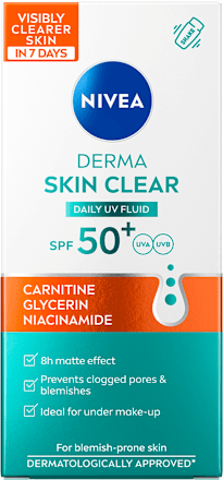 Dnevni UV fluid Derma Skin Clear, ZF 50+ NIVEA