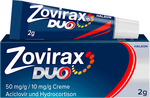 Zovirax Duo Creme bei Lippenherpes. 5 % Aciclovir, 1 % Hydrocortison Tube Zovirax