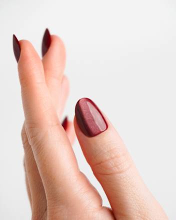 Künstliche Nägel Press Ons Short Round Glass Burgundy Doonails