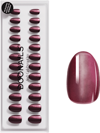Künstliche Nägel Press Ons Short Round Glass Burgundy Doonails