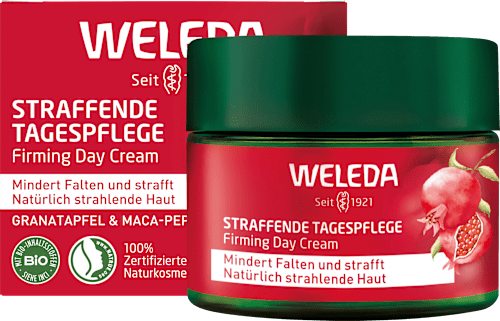 Bőrfeszesítő nappali arckrém gránátalmával és maca peptidekkel WELEDA