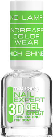 vrchní lak na nehty s 3D gelovým efektem miss sporty