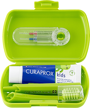 Potovalni set za otroke Kids – zelen CURAPROX
