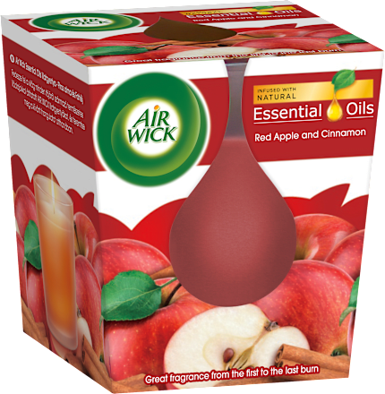 Vonná sviečka v skle Červené jablko a škorica Air Wick