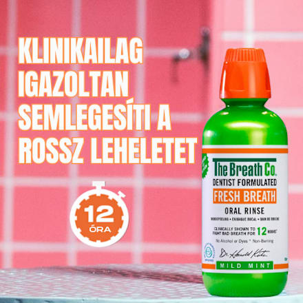 Friss Lehelet szájvíz, alkoholmentes, Enyhén Mentolos íz The Breath Co
