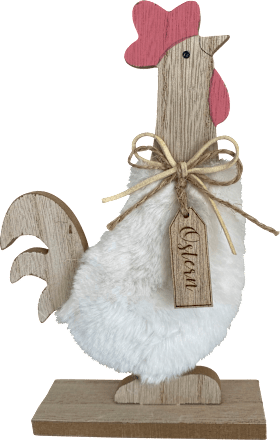 Holzhuhn mit Fellkörper, natur-weiß Dekorieren & Einrichten