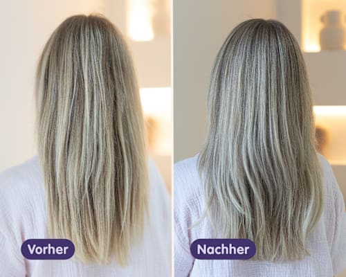 Farb-Glanzbehandlung Glossing Icy Blonde Langhaarmädchen