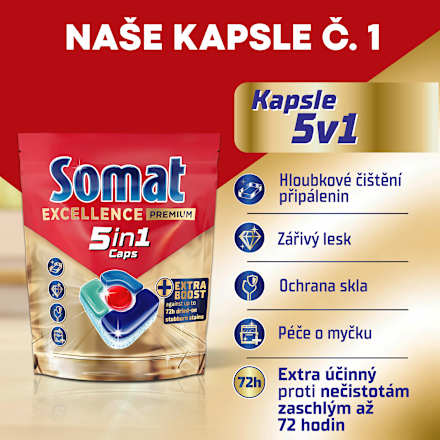 Excellence kapsle do myčky 5 v 1 Somat