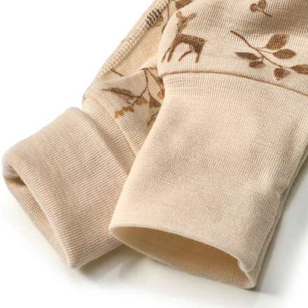 Schlafanzug aus Wolle mit Mitwachsfunktion & Waldtier-Muster, Gr. 86/92 ALANA