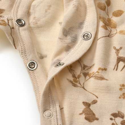 Schlafanzug aus Wolle mit Mitwachsfunktion & Waldtier-Muster, Gr. 86/92 ALANA