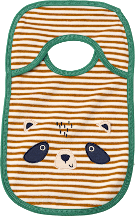 Lätzchen mit 3D-Waschbär-Applikation, braun & grün ALANA