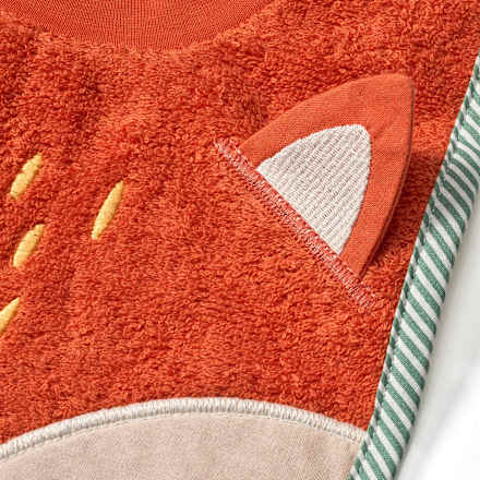 Lätzchen mit 3D-Fuchs-Applikation, orange ALANA