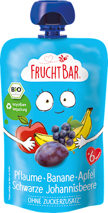 Quetschie Pflaume, Banane, Apfel, Schwarze Johannisbeere, ab 6 Monaten FruchtBar