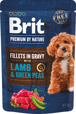 Krmivo pre dospelé psy Premium By Nature jahňacie mäso so zeleným hráškom Brit