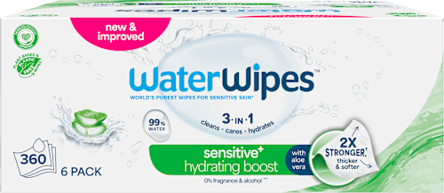Detské vlhčené utierky Sensitive Hydrating Boost 6x60  WaterWipes