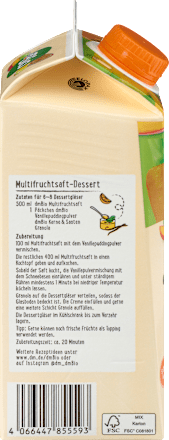 Bio vegyesgyümölcslé gyümölcsvelővel és sárgarépalével dmBio