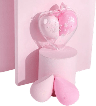 Set de bureți pentru machiaj în formă de inimă brush works