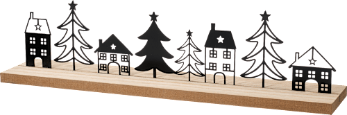 Aufsteller Häuserreihe aus Metall, schwarz Dekorieren & Einrichten