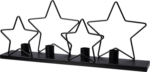 Stabkerzenhalter aus Metall Sterne, schwarz Dekorieren & Einrichten