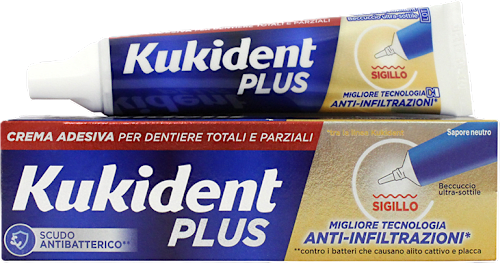 Crema adesiva Plus SIgillo per protesi dentarie Kukident
