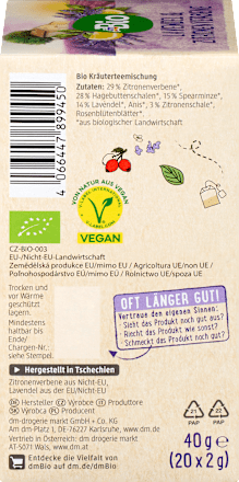 Kräutertee Lavendel & Zitronenverbene dmBio