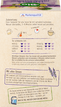 Kräutertee Lavendel & Zitronenverbene dmBio