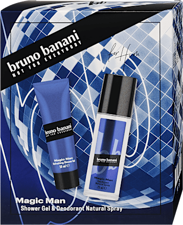 Férfi tusfürdő, deo natural spray ajándékcsomag Bruno Banani