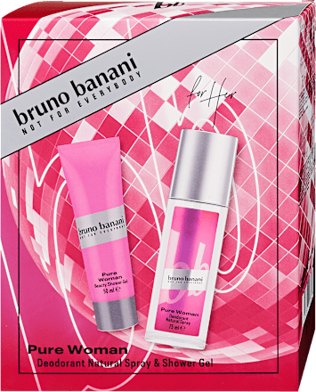 Pure Woman deo natural spray, tusfürdő ajándékcsomag Bruno Banani