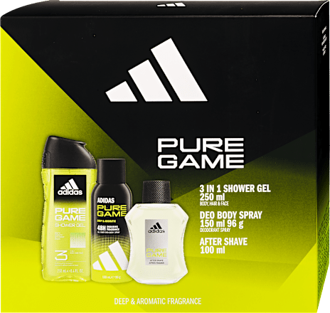 Pure Game Férfi tusfürdő, after shave és deo spray ajándékcsomag adidas